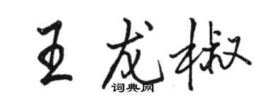 駱恆光王龍椒行書個性簽名怎么寫