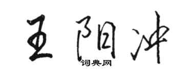 駱恆光王陽沖行書個性簽名怎么寫