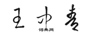 駱恆光王中青草書個性簽名怎么寫