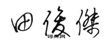 駱恆光田俊傑草書個性簽名怎么寫