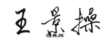 駱恆光王景操行書個性簽名怎么寫