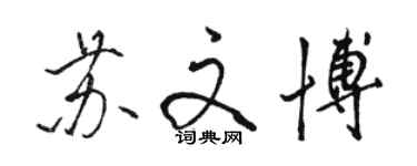 駱恆光蘇文博行書個性簽名怎么寫