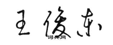 駱恆光王俊東草書個性簽名怎么寫