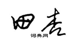 朱錫榮田杏草書個性簽名怎么寫