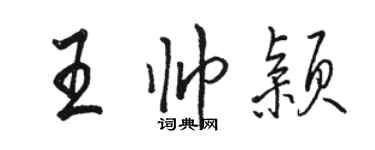 駱恆光王帥穎行書個性簽名怎么寫
