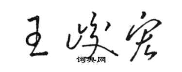 駱恆光王峻宏草書個性簽名怎么寫