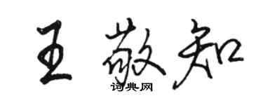 駱恆光王敬知行書個性簽名怎么寫