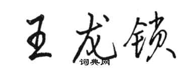 駱恆光王龍鎖行書個性簽名怎么寫