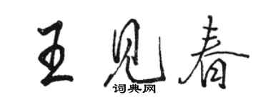 駱恆光王見春行書個性簽名怎么寫