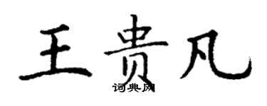 丁謙王貴凡楷書個性簽名怎么寫
