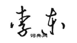 駱恆光李東草書個性簽名怎么寫
