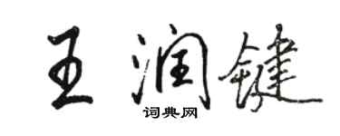 駱恆光王潤鍵行書個性簽名怎么寫