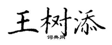 丁謙王樹添楷書個性簽名怎么寫