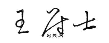 駱恆光王尉士草書個性簽名怎么寫