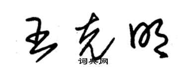 朱錫榮王克明草書個性簽名怎么寫