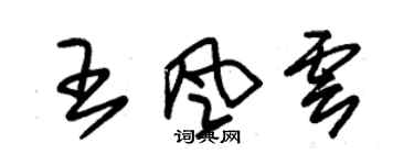 朱錫榮王風雲草書個性簽名怎么寫