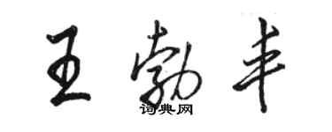 駱恆光王勃豐行書個性簽名怎么寫