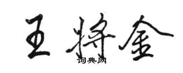 駱恆光王將金行書個性簽名怎么寫