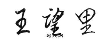 駱恆光王望里行書個性簽名怎么寫