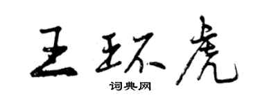 曾慶福王環虎行書個性簽名怎么寫