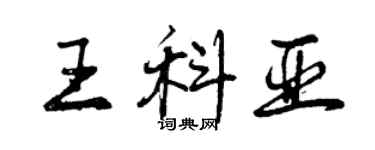 曾慶福王科亞行書個性簽名怎么寫