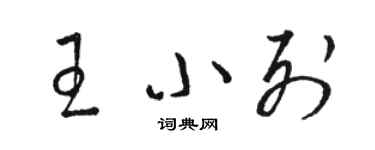 駱恆光王小列草書個性簽名怎么寫