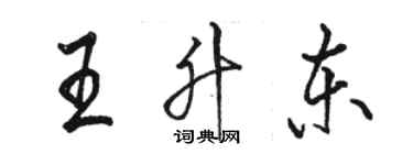 駱恆光王升東行書個性簽名怎么寫