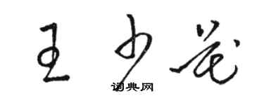 駱恆光王少花草書個性簽名怎么寫