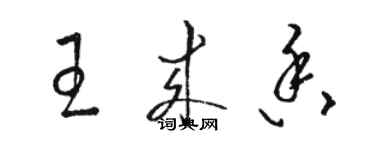 駱恆光王來香草書個性簽名怎么寫