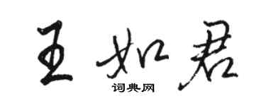 駱恆光王如君行書個性簽名怎么寫