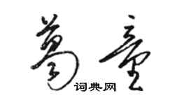 駱恆光葛童草書個性簽名怎么寫