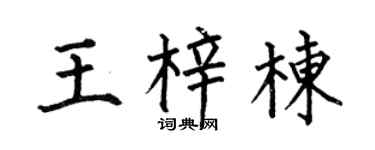 何伯昌王梓棟楷書個性簽名怎么寫