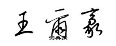 梁錦英王爾豪草書個性簽名怎么寫