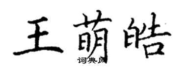 丁謙王萌皓楷書個性簽名怎么寫