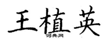 丁謙王植英楷書個性簽名怎么寫