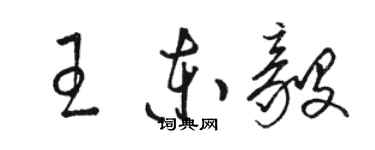 駱恆光王東毅草書個性簽名怎么寫