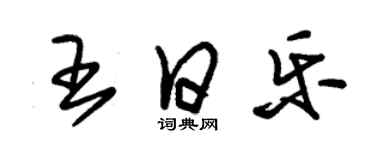 朱錫榮王日樂草書個性簽名怎么寫