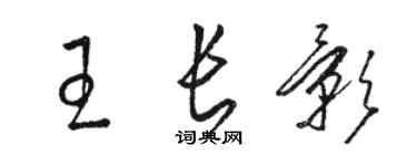 駱恆光王長影草書個性簽名怎么寫