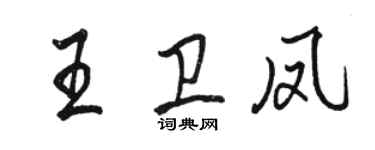 駱恆光王衛鳳行書個性簽名怎么寫