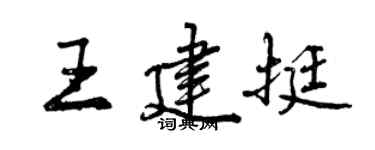 曾慶福王建挺行書個性簽名怎么寫
