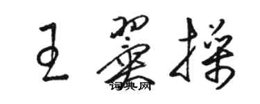 駱恆光王翼操草書個性簽名怎么寫