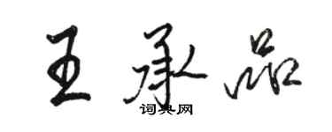 駱恆光王承品行書個性簽名怎么寫