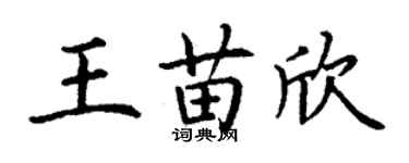 丁謙王苗欣楷書個性簽名怎么寫
