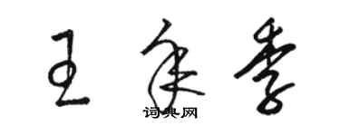 駱恆光王年季草書個性簽名怎么寫