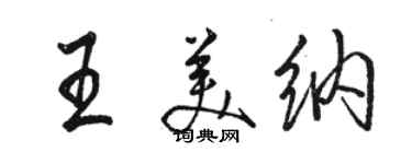 駱恆光王美納行書個性簽名怎么寫