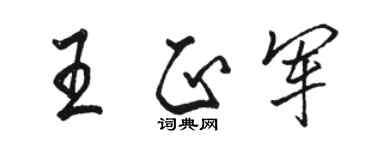 駱恆光王正軍行書個性簽名怎么寫