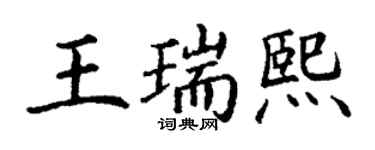丁謙王瑞熙楷書個性簽名怎么寫
