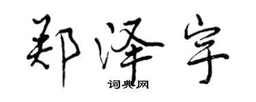 曾慶福鄭澤宇行書個性簽名怎么寫