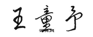 駱恆光王童予行書個性簽名怎么寫