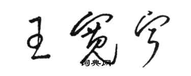 駱恆光王寬寧草書個性簽名怎么寫